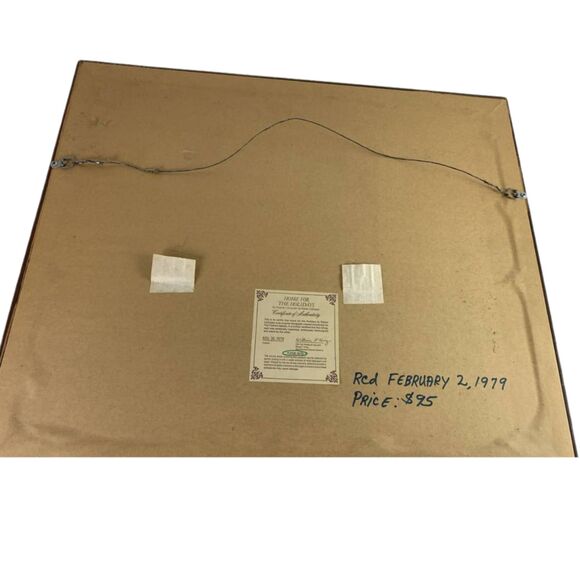 Vintage Framed Matted Lithograph Home for the Holidays Signed by Robert LoGrippo - Picture 7 of 8